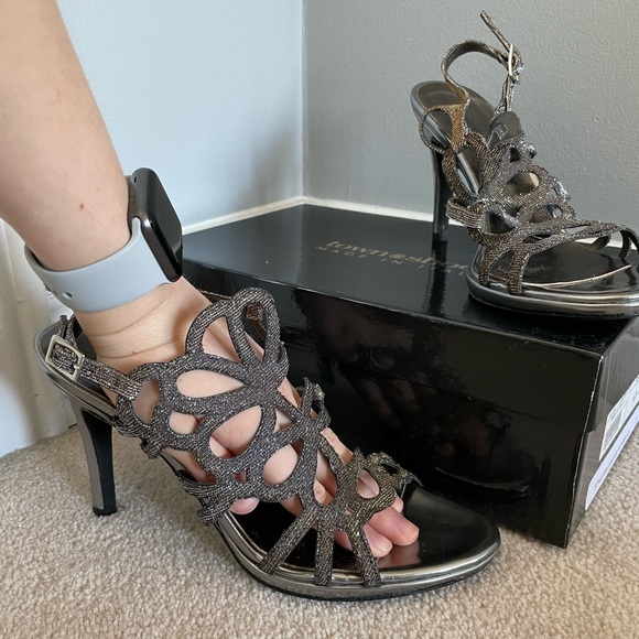 Townshoes Made in Italy - Steel Grey Cut-Out Heels - Picture 7 of 10